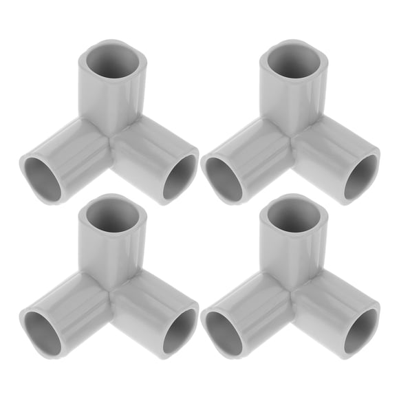 4pcs Tee Pvc Fittings - Pvc Pipe Fitting T-shaped Pipe Connectors 3 Way Furniture Grade Pipe Elbow Connector for DIY PVC Shelf Greenhouse Pipe Fittings Light Grey