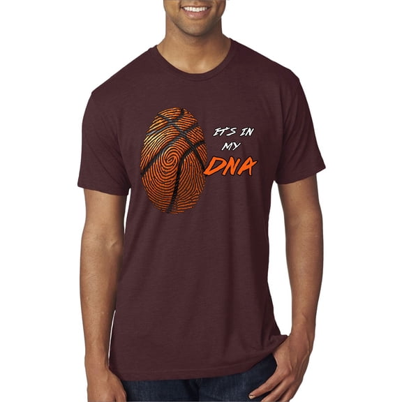 Wild Bobby, Basketball Fingerprint It's In My DNA, Sports, Men Premium Tri Blend Tee, Cardinal, Small