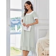 thumbnail image 5 of Ekouaer Cotton Nightgowns for Women Vintage Victorian Nightgown Short Sleeve Lace Night Gown Long Nightdress Soft Nightshirt, 5 of 6