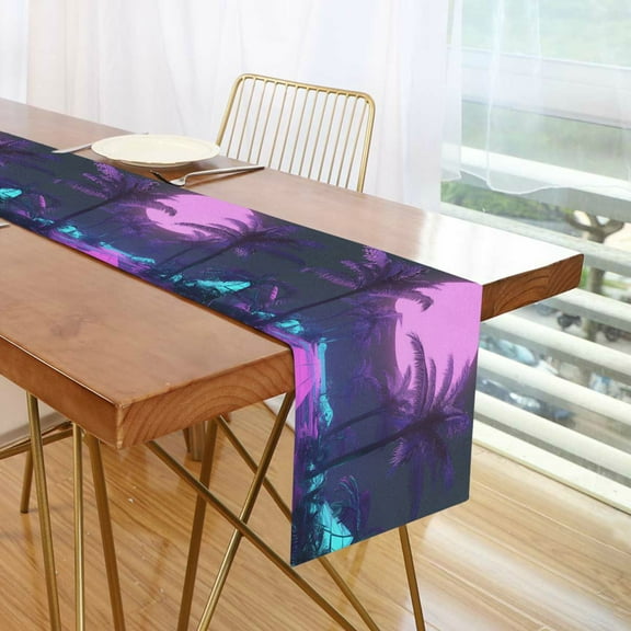Yayeee Table Runner 70 inches Long Home Kitchen Dinning Party Decoration, Pink Neon Road