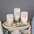 thumbnail image 3 of Northlight LED Flameless Flickering Wax Pillar Snowflake Christmas Candles - 6" - Set of 3, 3 of 7