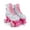 White, variant on LIXI Roller Skates,PU Leather Upper Cartoon Pink Roller Skates with Light Up 4 Weels for Girls and Boys,Women's 6.5/Men's 5.5