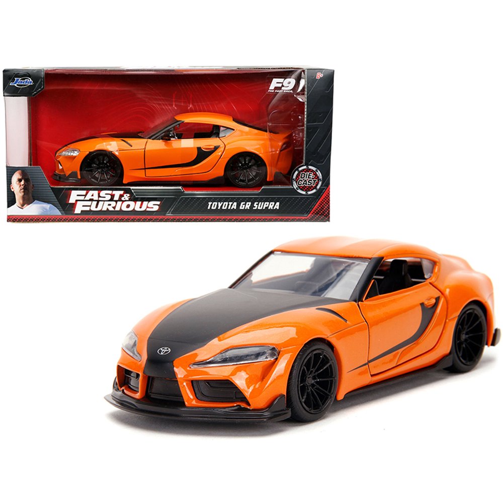 Toyota GR Supra Orange with Black Stripes "Fast & Furious 9 F9" (2021