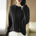 thumbnail image 2 of DHFJKG Womens Sweaters Knitted Hoodie Casual Solid Color Raglan Long Sleeve Soft Pullover Spring Comfortable Clothes For Ladies Warm Tops, 2 of 4