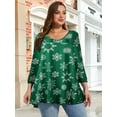 thumbnail image 3 of LARACE Women's Plus Size Tops 3/4 Length Sleeve Shirts Dressy Casual V Neck Tunic Blouse Flower94 2X, 3 of 6