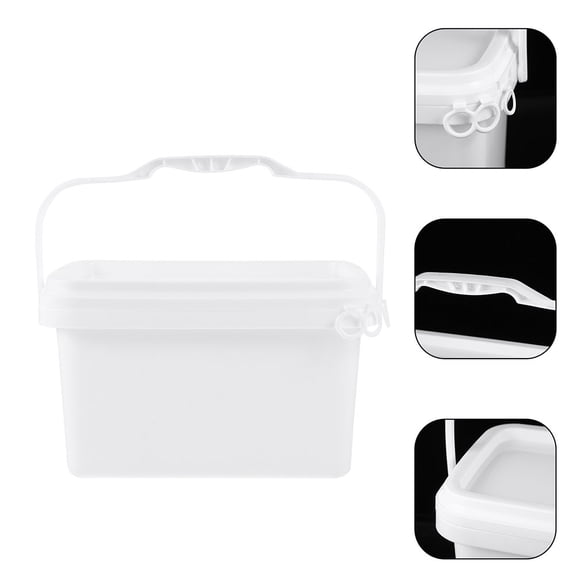 RENACLIPY 2-Pack White Plastic Paint Buckets with Lids, PP Material, Multipurpose Storage Containers for Home and Workshop