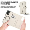 thumbnail image 5 of For Samsung Galaxy A15 Crossbody Wallet Phone Case,Magnetic Detachable Flip,With Shoulder Strap&Wrist Strap,Zipper Pocket,Card&Cash Slots,PU Leather Shockproof Rugged Phone Case,White, 5 of 9