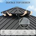 thumbnail image 6 of JolyDale 12' x 12' Outdoor Hardtop Gazebo, Galvanized Double Roof Canopy Gazebo,Aluminum Frame Permanent Pavilion with Mosquito Net and Privacy Curtain for Garden, Patio, Gray, 6 of 8