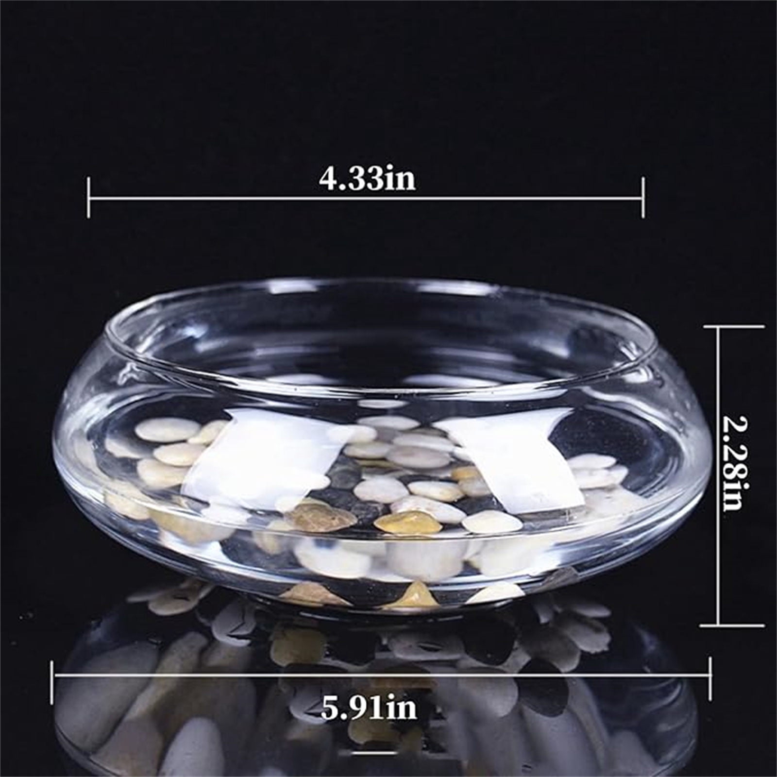 Lotus Bowl Flowerpot Fishbowl Glass Bowl Transparent Fishbowl Vase Bubble Bowl Round Shallow Flowerpot Reptile Fishbowl Aquascape Narcissus Flowerpot Hydroponic Flowerpot Fishbowl Aquarium Pot