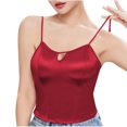 thumbnail image 1 of Tqcoqu Women's Solid Color Suspender Sexy Ventilate Thread Inner Shapewear Top, 1 of 6