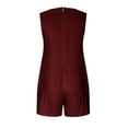 thumbnail image 7 of Womens Cotton Romper Shorts with Pockets Sleeveless V Neck Tank Top Short Jumpsuit Summer Casual Jumper Overalls (M, Wine), 7 of 7