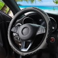 thumbnail image 1 of SNNROO Premium PU Leather Steering Wheel Cover with Embroidered Design  Universal Fit for 14.5-15 Inch Steering Wheels, 1 of 7