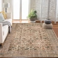 thumbnail image 5 of Area Rugs for Living Room Bedroom, Large Washable Rug, Vintage Floral Boho Non Slip Low Pile Carpet Indoor Dining Room Kids Room Beige Caramel 2 * 6 ft, 5 of 9