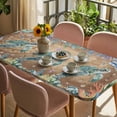 thumbnail image 3 of Sea Turtle Coastal Table Cloths for 3 Foot Rectangle Tables, Summer Nautical Starfish Coral Brown Anchor Patio Waterproof Elastic Fitted Tablecloths, Washable Rectangular Table Cover for Camping, 3 of 8