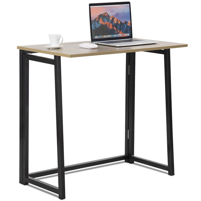 Gymax Bureau Pliant pour Ordinateur Portable PC Table de Travail Bureau Meubles