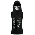 thumbnail image 4 of Sylvamorning T-Shirt Femme Imprimé Squelette Sans Manches à Capuche avec Masque, 4 of 9