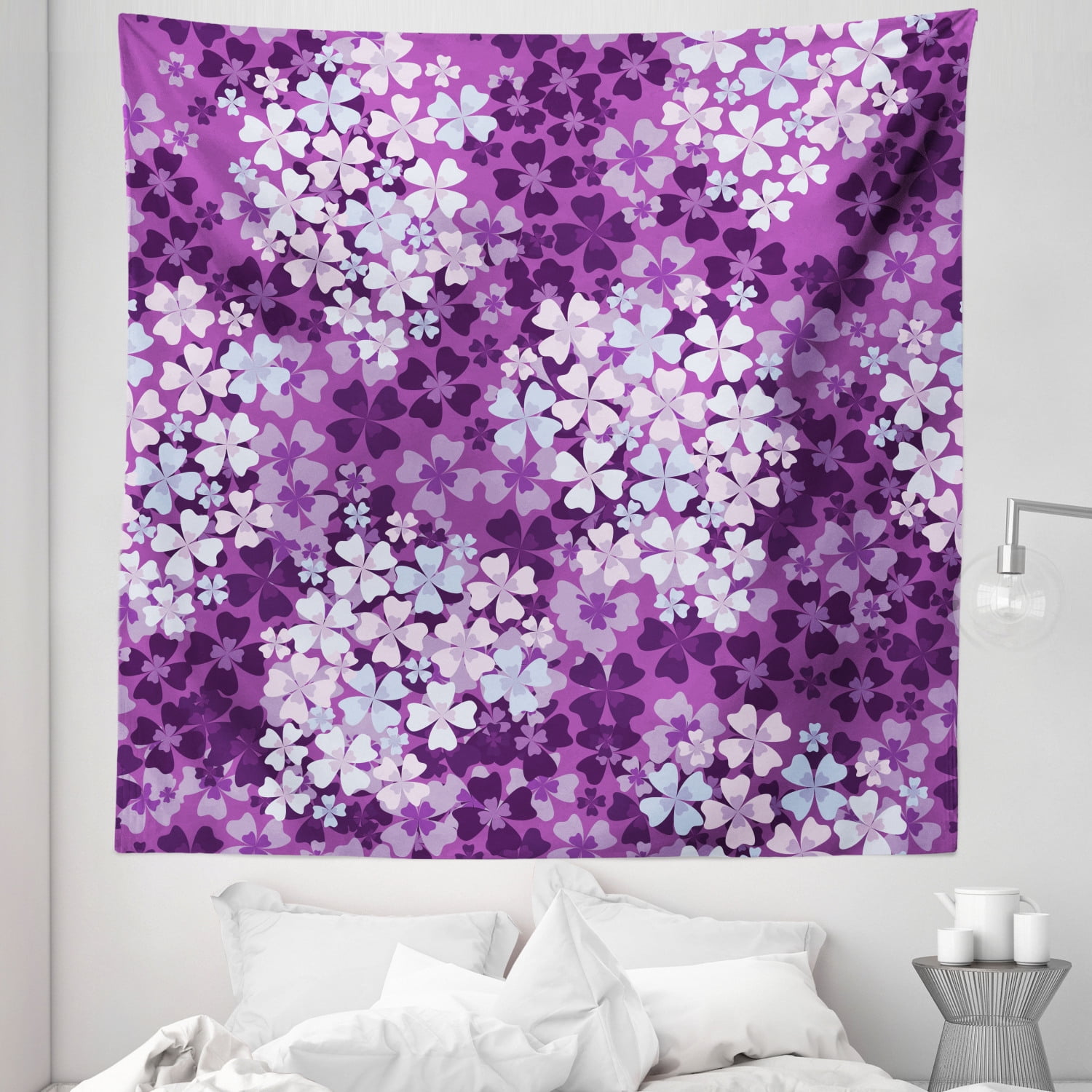 Flowers Tapestry, Lilacs Illustration Greenery Field Freshness