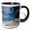Black/White, variant on 3drose, Deserted Sandy Beach on an Island with Palm Trees, Kingdom of Tonga., 11oz Two-tone Black Mug