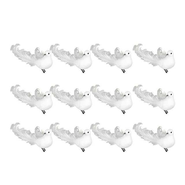 Yuarrent 12X decoración de escritorio de paloma Artificial, adorno de , mano de obra espumosa, decoraciones exquisitas, suministros para el Kits de decoración para fiestas