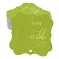 thumbnail image 1 of Inkdotpot Let Love Sparkle Wedding Bottle Tag Real Gold Foil Favor Bracket Shape Hang Tags Pack Of 100, 1 of 6