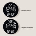 thumbnail image 2 of Inteprter Reloj de pared decoración del hogar con construcción duradera visualización del tiempo detección de temperatura visualización de Accesorios para electrodomésticos Concha negra blanca, 2 of 5