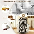 thumbnail image 5 of TSOVTHRID Beige Zebra Stripe Print Recliner Cover with Pocket Single Reclining Slipcover Non-Slip Lazy Boy Recliner Armchair Cover with Elastic Strap Furniture Protector for Pet, 5 of 7