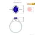 thumbnail image 4 of Angara Natural 1.9 Ct. Tanzanite with Diamond Halo Ring in 14K White Gold for Women (Ring Size: 11.5), 4 of 9