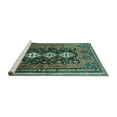 thumbnail image 2 of Ahgly Company Machine Washable Indoor Round Persian Turquoise Blue Traditional Area Rugs, 6' Round, 2 of 4