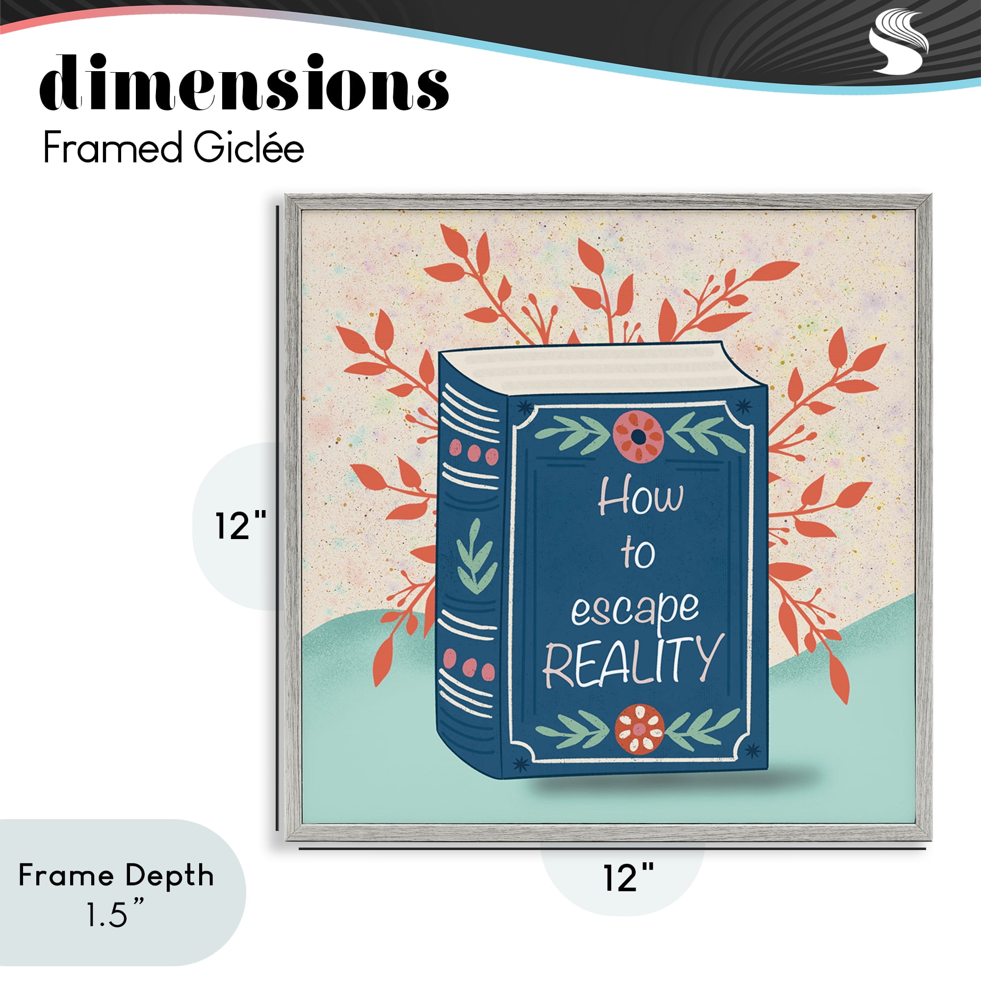 Stupell Industries How To Escape Reality Gray Framed Giclee Art, design by Julia Frost