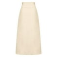 thumbnail image 3 of Baqcunre Skirts for Women Ladies Summer Solid Cotton And Linen Half Length Slit Hip Midwaist Skirt Maxi Skirt Women's Skirts Yellow M(Hot), 3 of 5