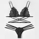 thumbnail image 2 of Gibobby ropa interior Bodydoll Nueva ropa interior de encaje Lencería Sujetador Ropa de dormir Conjunto de vendaje Mujeres Sexy Tanga Íntimos(Negro, M), 2 of 5