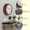 thumbnail image 6 of Infinity Instruments Nostalgic Plastic 9.5" Business/Office Indoor Wall Clock with Silent Movement, Red, 6 of 7