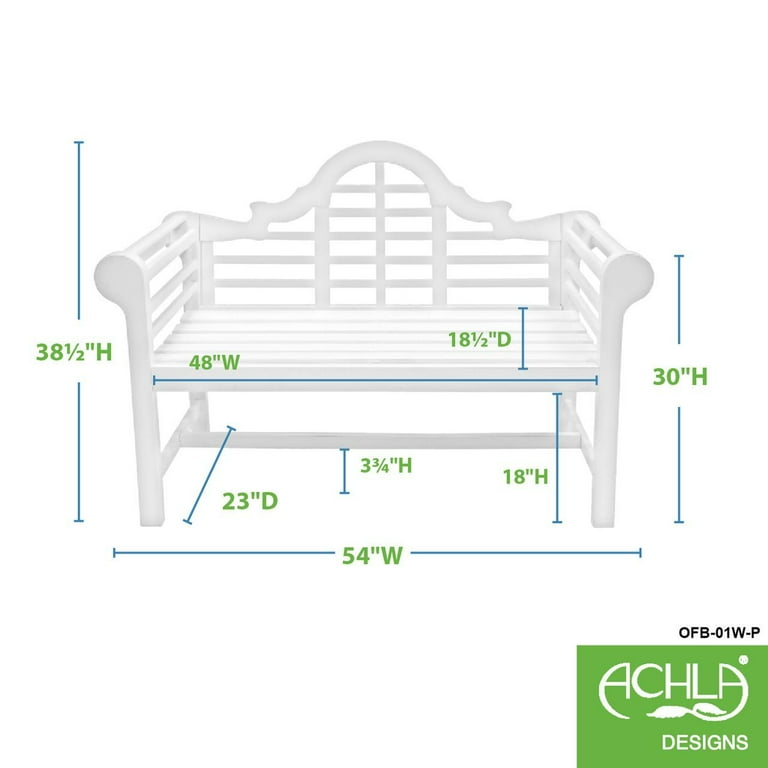 Achla 4 Feet Lutyens Bench White Walmart