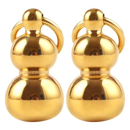LABSERRON 2Pcs Gourd Figurine Pendants Copper Key Hanging Decors Bag Accessories Charm 1.1X0.4X0.4in