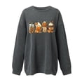 thumbnail image 2 of EGNMCR Sweat-Shirts à Capuche pour Femmes, Sweat-Shirts pour Femmes, Mode Halloween pour Femmes Imprimé Manches Amples Blouse Col Rond Pull Décontracté Chandail Women Blouse, 2 of 5