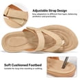 thumbnail image 4 of Ecetana Women's Flats Sandals Walking Thong Sandals Summer Beach Flip Flops with Adjustable Strap, 4 of 8