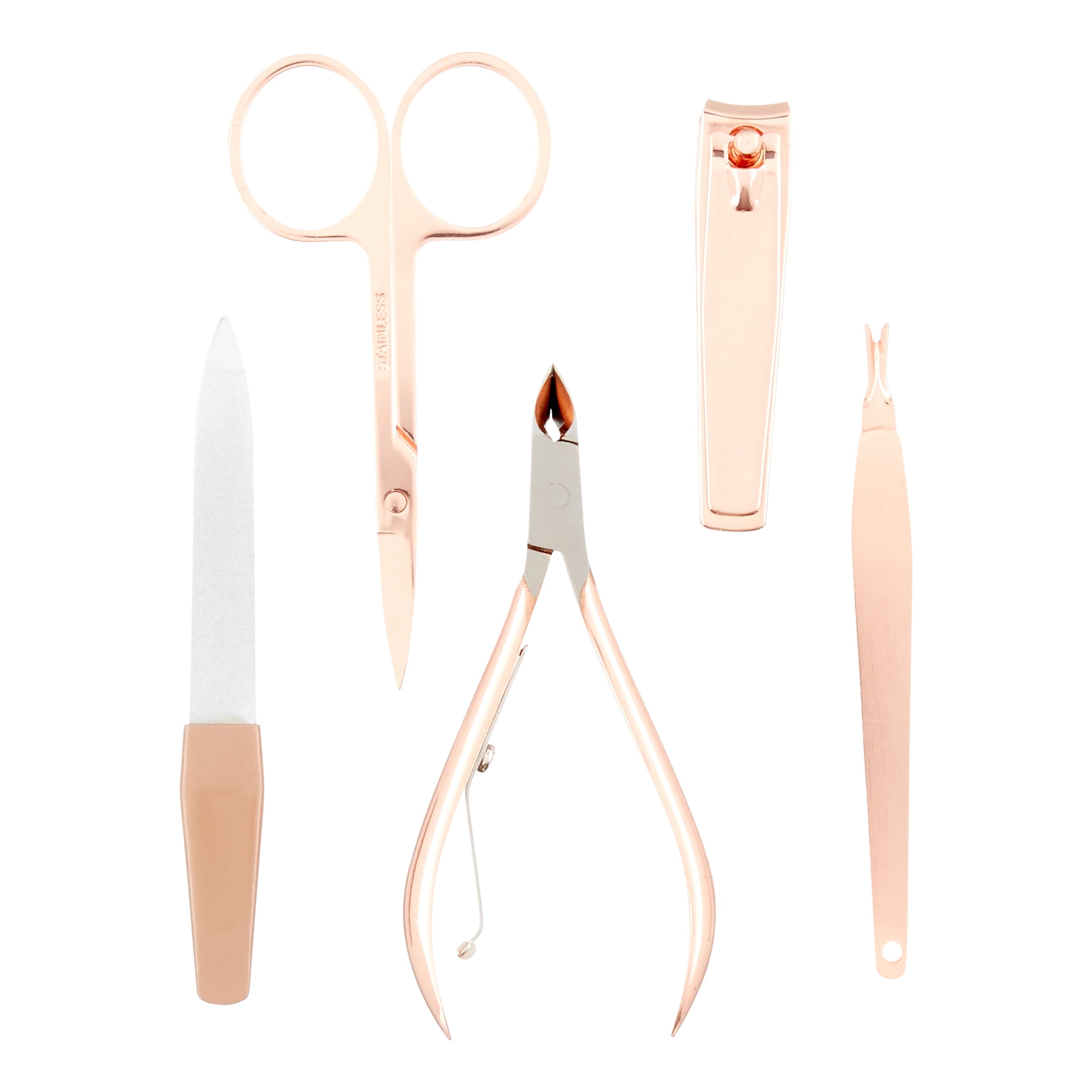 gemakkelijk media Scorch Luxe Studio Rose Gold Nail Manicure Kit with Storage Case, 6 Pieces -  Walmart.com