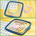 thumbnail image 6 of Toorise 5Pcs Square Embroidery Hoops with 16 Needles Assorted Color Embroidery Hoop Frame Different Size Embroidery Hoop Set Plastic Embroidery Frames Sewing Hoops for Embroidery Craft, 6 of 11