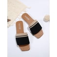 thumbnail image 3 of Summer Women‘s Flat Slipper  Open Toe Square Head  Elastic Band  Versatile And Comfortable For Outdoor Wear, 3 of 6