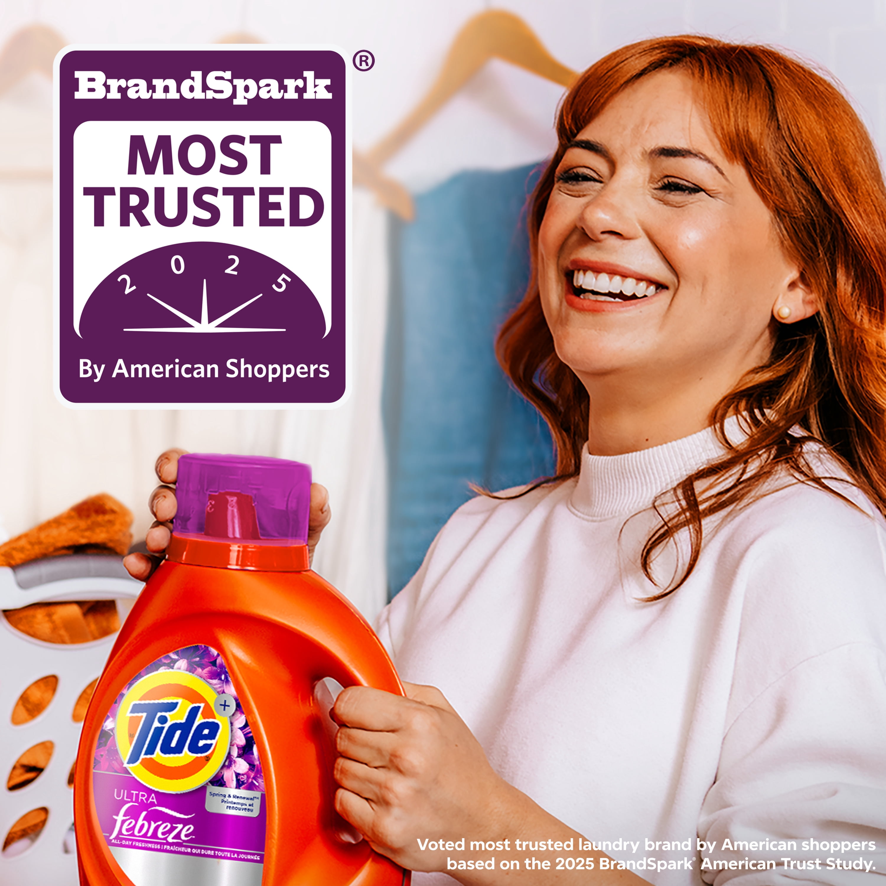 Tide Ultra Febreze Liquid Laundry Detergent, Spring and Renewal Scent, 117 fl oz, 83 Loads