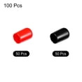 thumbnail image 3 of 100pcs Rubber End Caps Cover Assortment 1/2 inch Screw Thread Protector for Screw Bolt Black Red, 3 of 5
