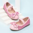 thumbnail image 2 of KPOPLK Girls Mary Jane Dress Shoes - Princess Ballerina Flats Low Heels for School Party Wedding, Back to School Shoes for Girls (Little Kid/Big Kids) Size 3,Pink, 2 of 9