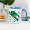 thumbnail image 3 of CafePress - Swimming Sea Turtle - 11 oz Ceramic Mug - Novelty Coffee Tea Cup, 3 of 4