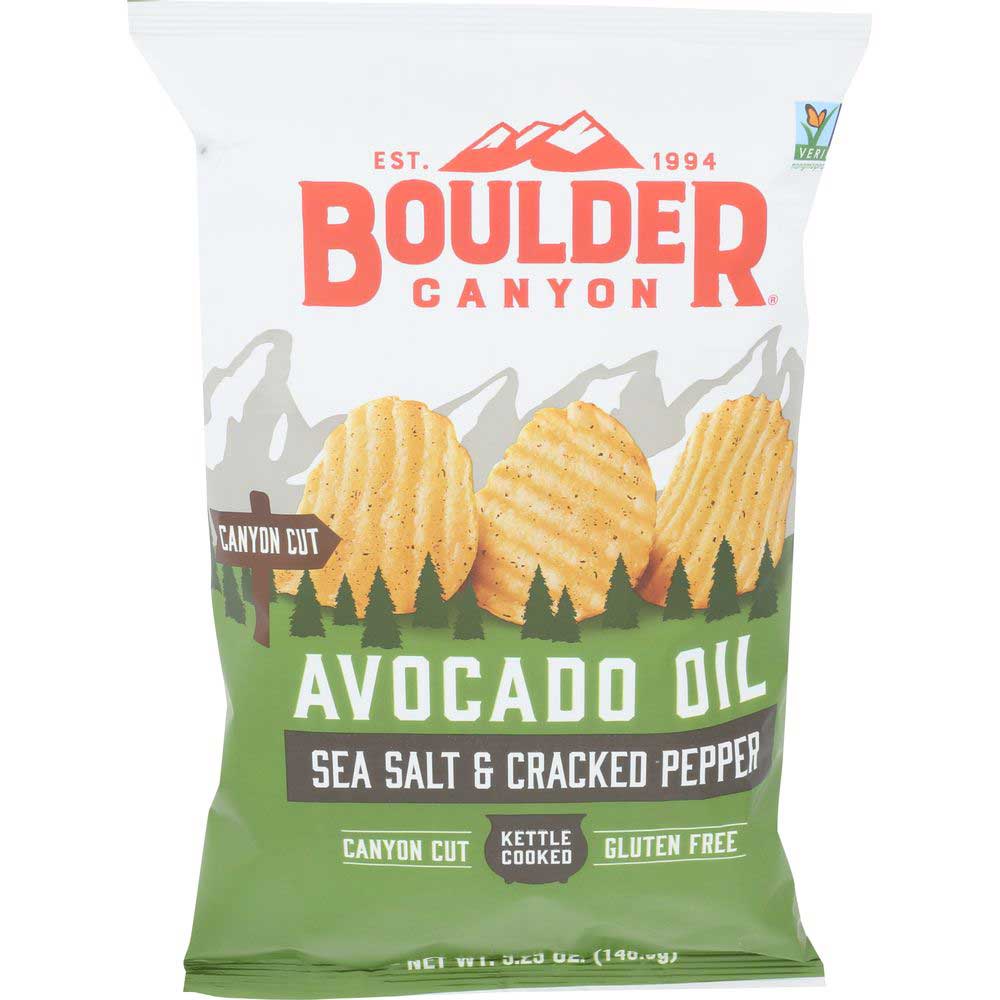 Boulder Canyon Avocado Oil Canyon Cut Sea Salt and Pepper Potato Chips