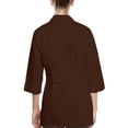thumbnail image 2 of Panda Uniform by HeedFit Women's 32" 3/4 Sleeve Lab Coat with Multi-Colored Plus Size 2XL Chocolate, 2 of 6