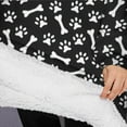 thumbnail image 3 of Oversized Wearable Blanket Hoodie,Black Dog Paw Footprint Bone Sherpa Blanket Hoodie with Super Pockets,Super Warm Fuzzy Pullover for Women & Men, 3 of 6