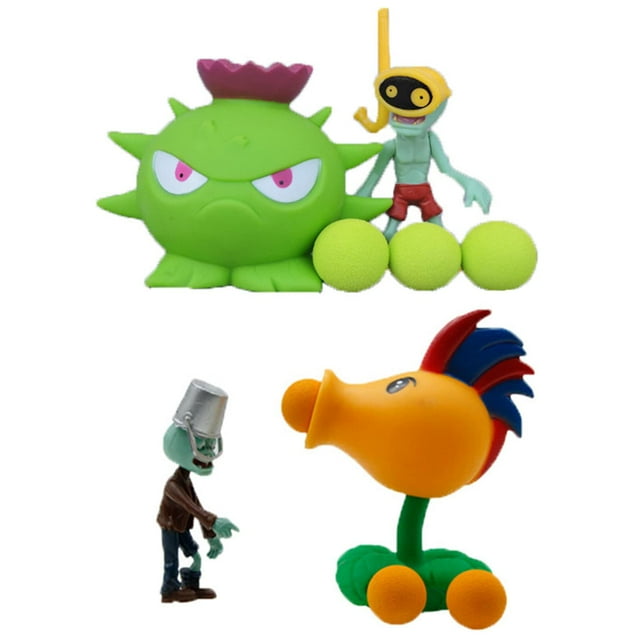 Jhesao 4 Piezas Plantas Pvz Juguetes Figuras de Acción Zombies Juguetes Pvz Set 1 2 Mini Series Grandes Regalos para niños y fanáticos Fiesta de cumpleaños y Navidad