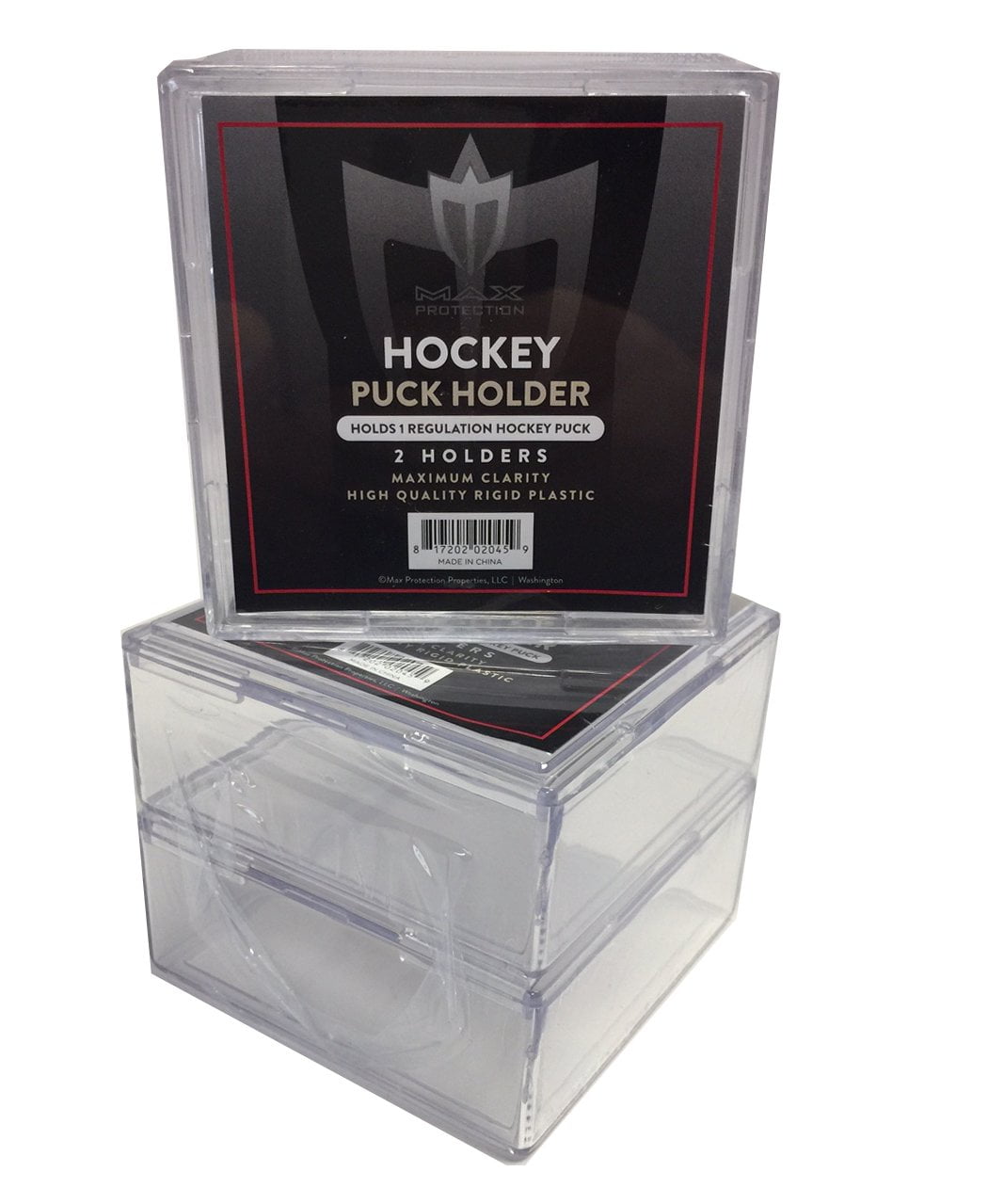 Max Pro Ultra Clear Hockey Puck Display Case Cube Square Holders 12