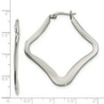 thumbnail image 3 of Chisel  Stainless Steel Polished Diamond Shaped Hoop Earrings, 3 of 3