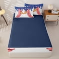 thumbnail image 4 of Homewish Kids Baseball Ball Gamer Zipper Twin Comforter Sets with Fitted Sheet and 2 Pillowcases,Watercolor Monogrammed J Zipper Bedding Set For Boys,Navy Blue Reversible,4 Pieces, 4 of 7